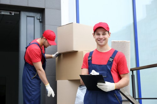 Moving truck service preparing for a Chelsea apartment relocation