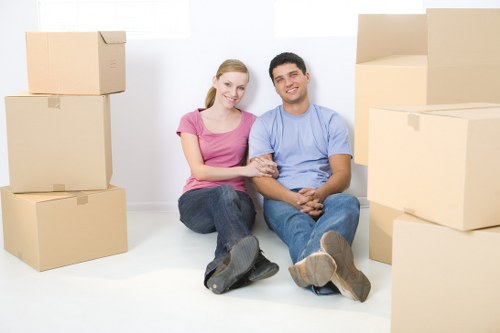 Chelsea removal van loading furniture and boxes