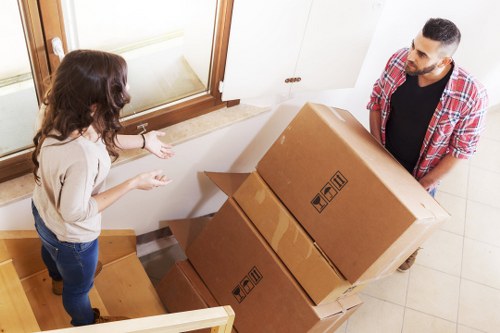 Packed student belongings ready for a local Chelsea move